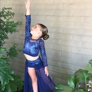 Child small navy lyrical dance costume